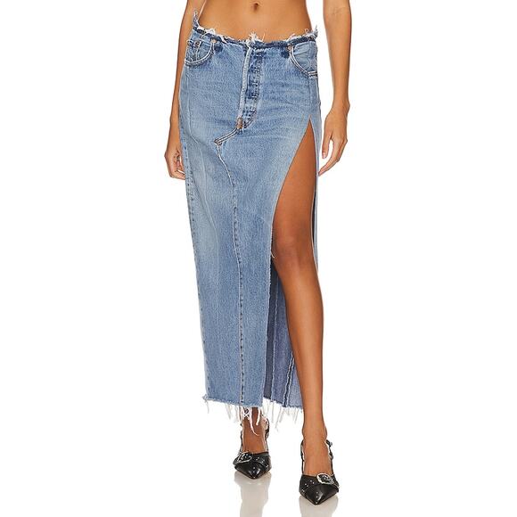 EB Denim Reworked Blue Robin Skirt Size S